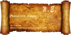 Mandics Emma névjegykártya